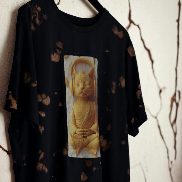 Golden Buddha Cat Tee - Image 2